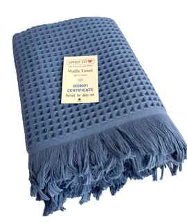 Вафельное полотенце XXL 90х180 см - Синий