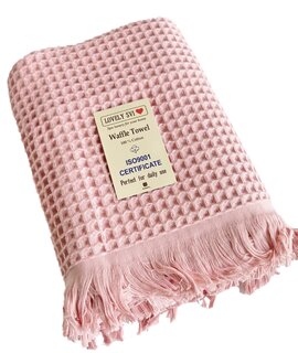 Вафельное полотенце  XXL 90х180 см - Розовый