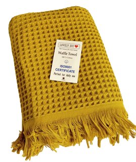 Вафельное полотенце XXL 90х180 см - Желтый