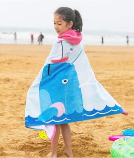 Детское Пляжное Полотенце с Капюшоном в Бассейн КИТ 