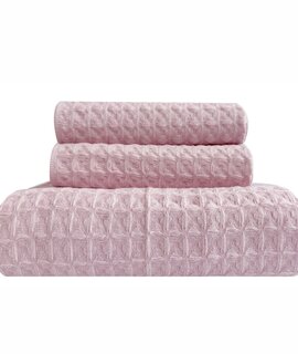 Набор вафельных полотенец 3 в 1 - Розовый