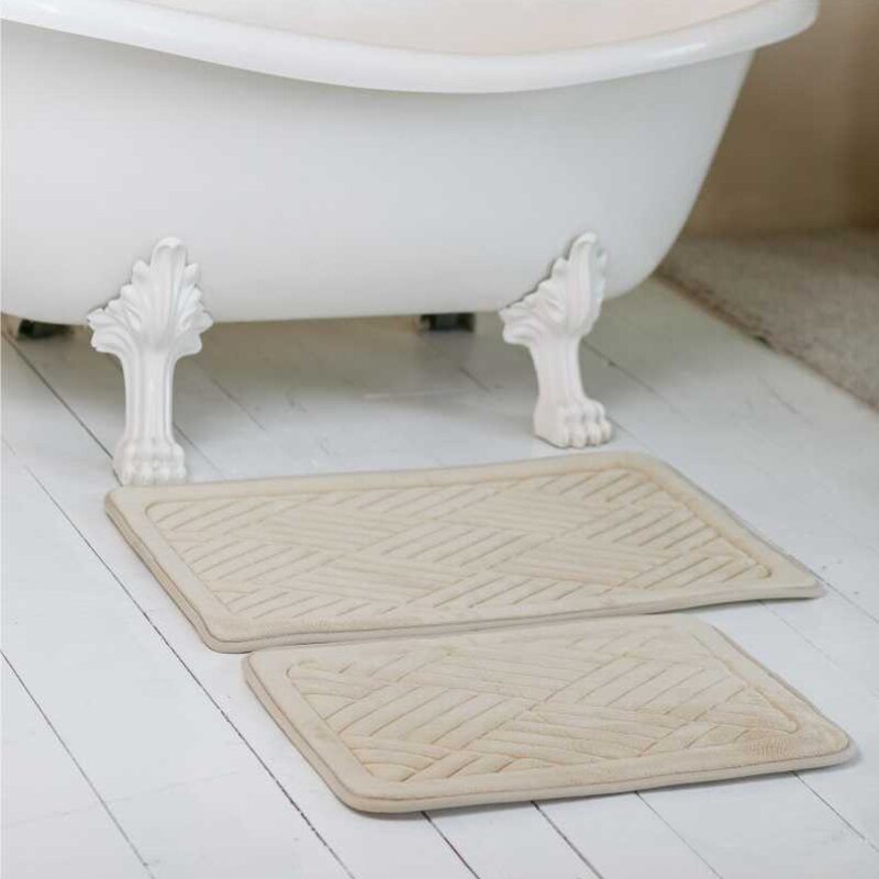 Набор ковриков для ванной/туалета фланелевый Lovely Svi 2шт: 50 x 80 см + 40 x 60 x 1.5 см Бежевый (191125) 