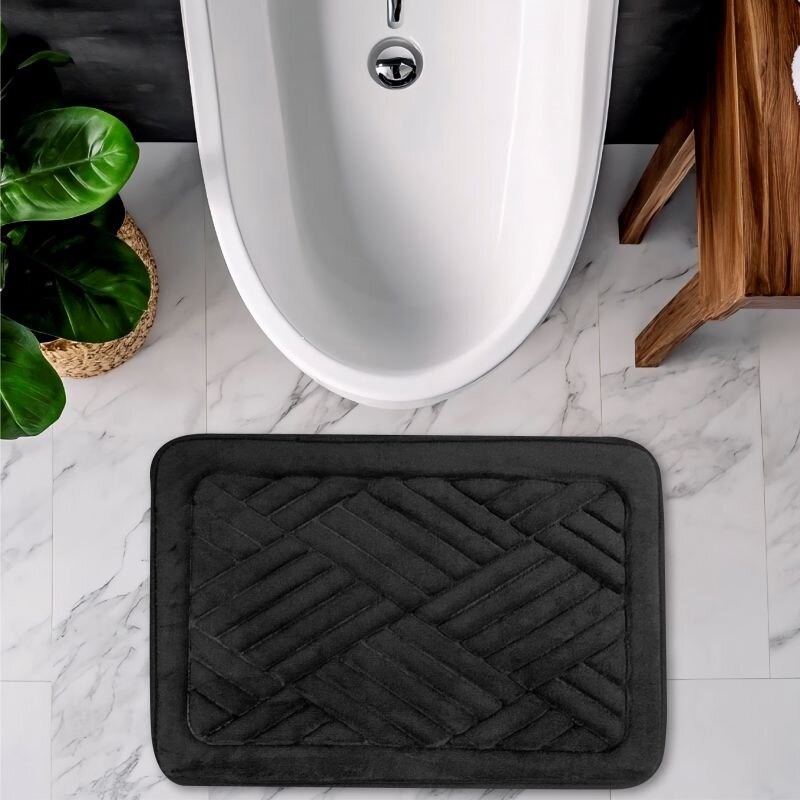 Килимок для ванної і туалету 40 x 60 x 1.5 см Чорний 2565002