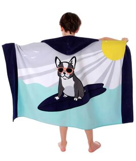 Детское Пляжное Полотенце с Капюшоном в Бассейн Собака на серфе