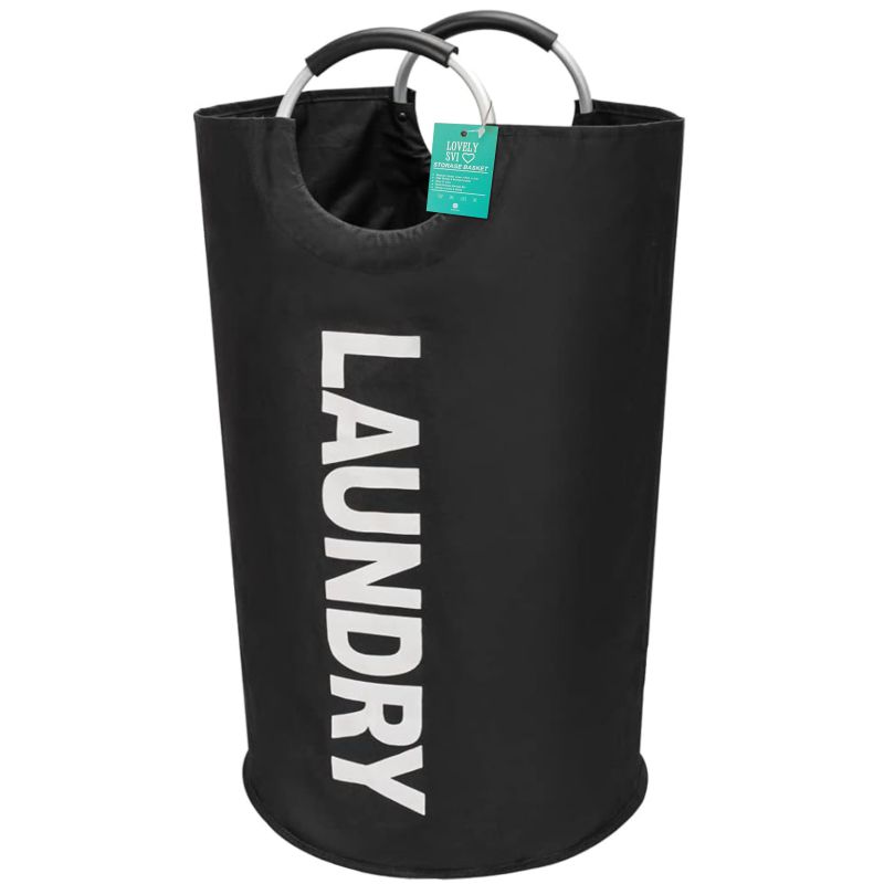 Кошик органайзер для білизни, речей, іграшок Lovely Svi - 38 x 72 см (82 л)- складаний водонепроникний мішок – Чорний