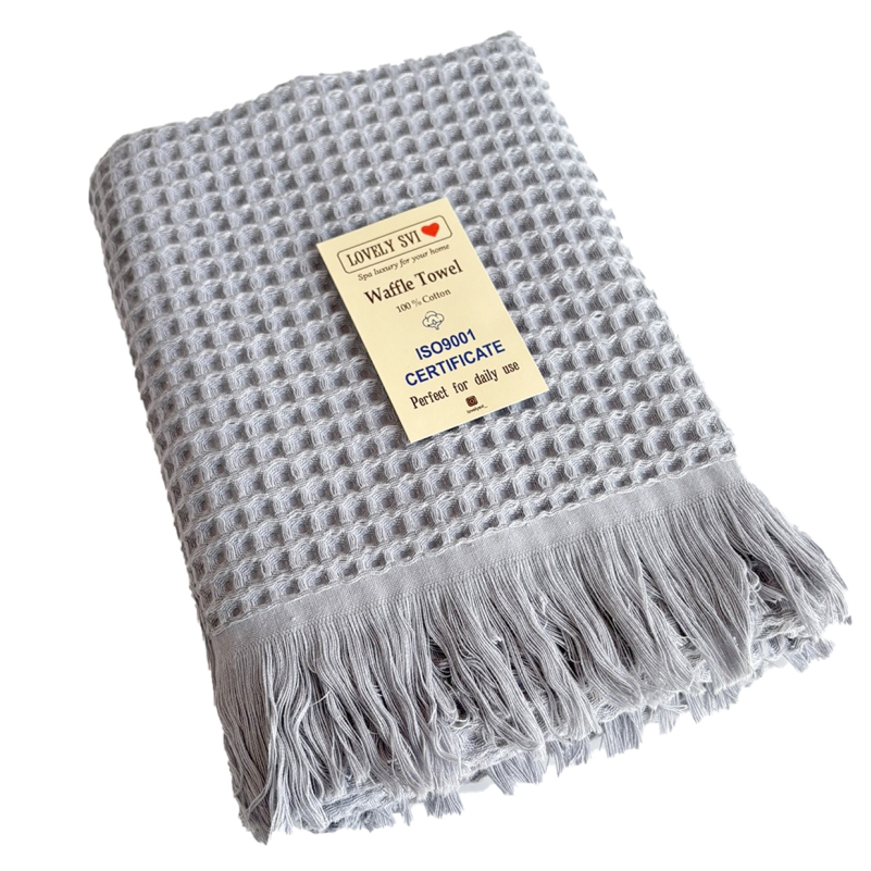 Вафельний рушник Lovely Svi - бавовна-  для ванної, готелів, спа - XXL 90х181 см - Сірий