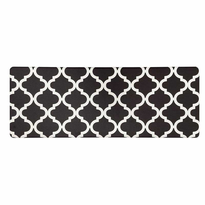 Килимок кухонний - м'який з ефектом пам'яті - антиковзаючий - водонепроникний ергономічний, 44x119 x 1 см Чорний