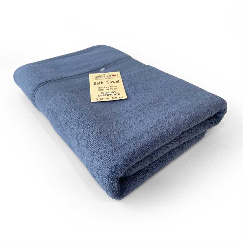 Рушник Махровий Банний (Бавовна) Lovely Svi у подарунковому пакеті - 71 x 141 см Синій