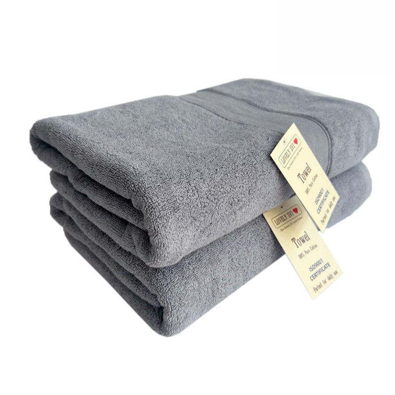 Набір Рушників Lovely Svi Махрових Банних (Бавовна) 2 шт в подарунковому пакеті розмір: 71x141 см Сірий