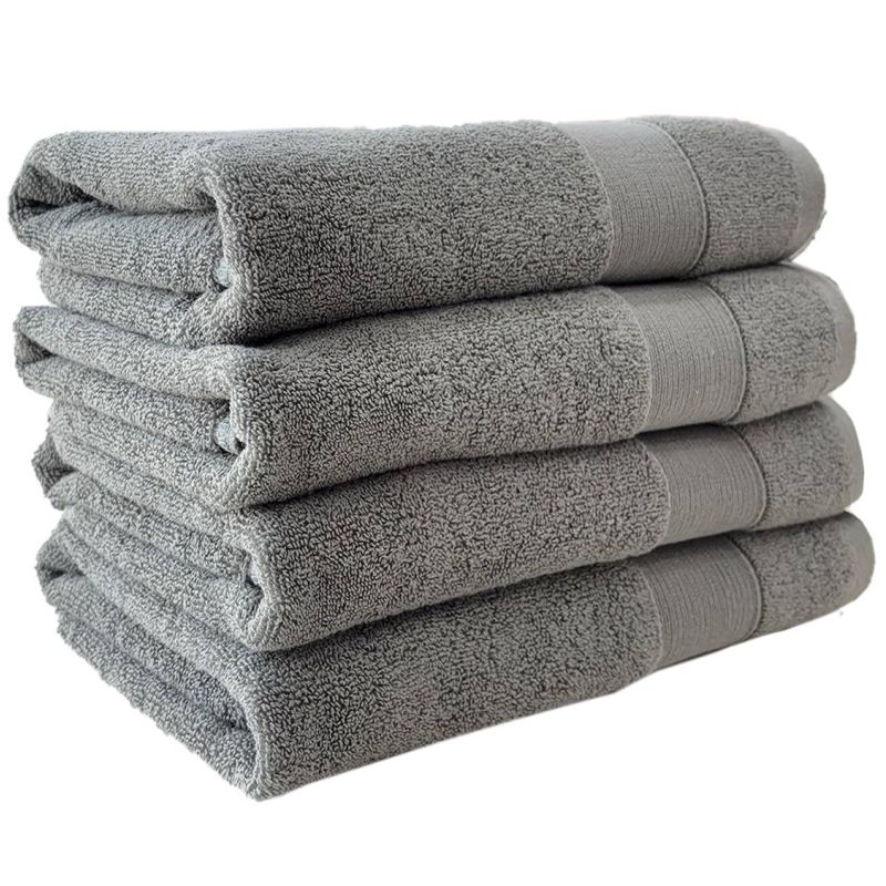 Набір Рушників Махрових Банних (Бавовна) 4 шт в подарунковому пакеті: 50 x 91 Сірий