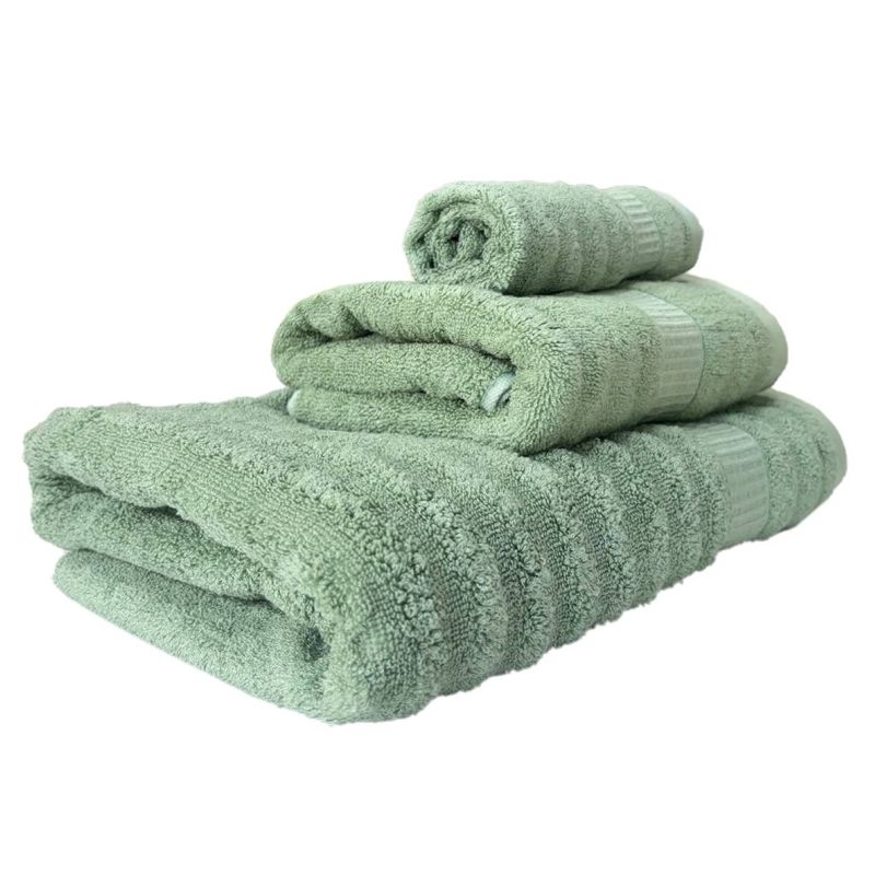 Набір 3 бамбук / бавовна рушників Lovely Svi для ванної, готелів, SPA, саун 70x140 см, 50x90 см, 35x35 см Зелений