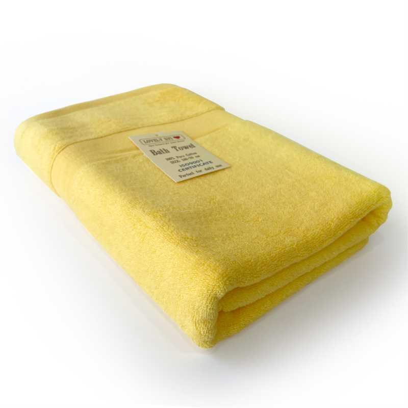 Рушник Махровий Банний (Бавовна) Lovely Svi у подарунковому пакеті - 71 x141 см Жовтий