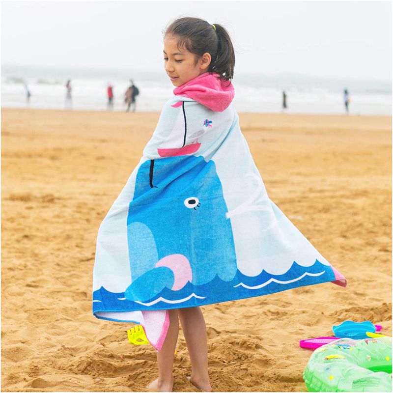 Дитячій Пляжний Рушник з Капюшоном в Басейн КИТ